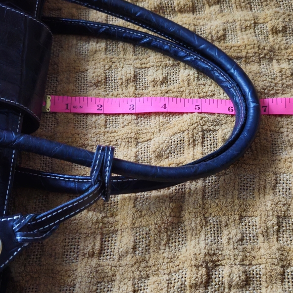 Dooney & Bourke Black Crocodile-Embossed Satchel - Picture 2 of 15